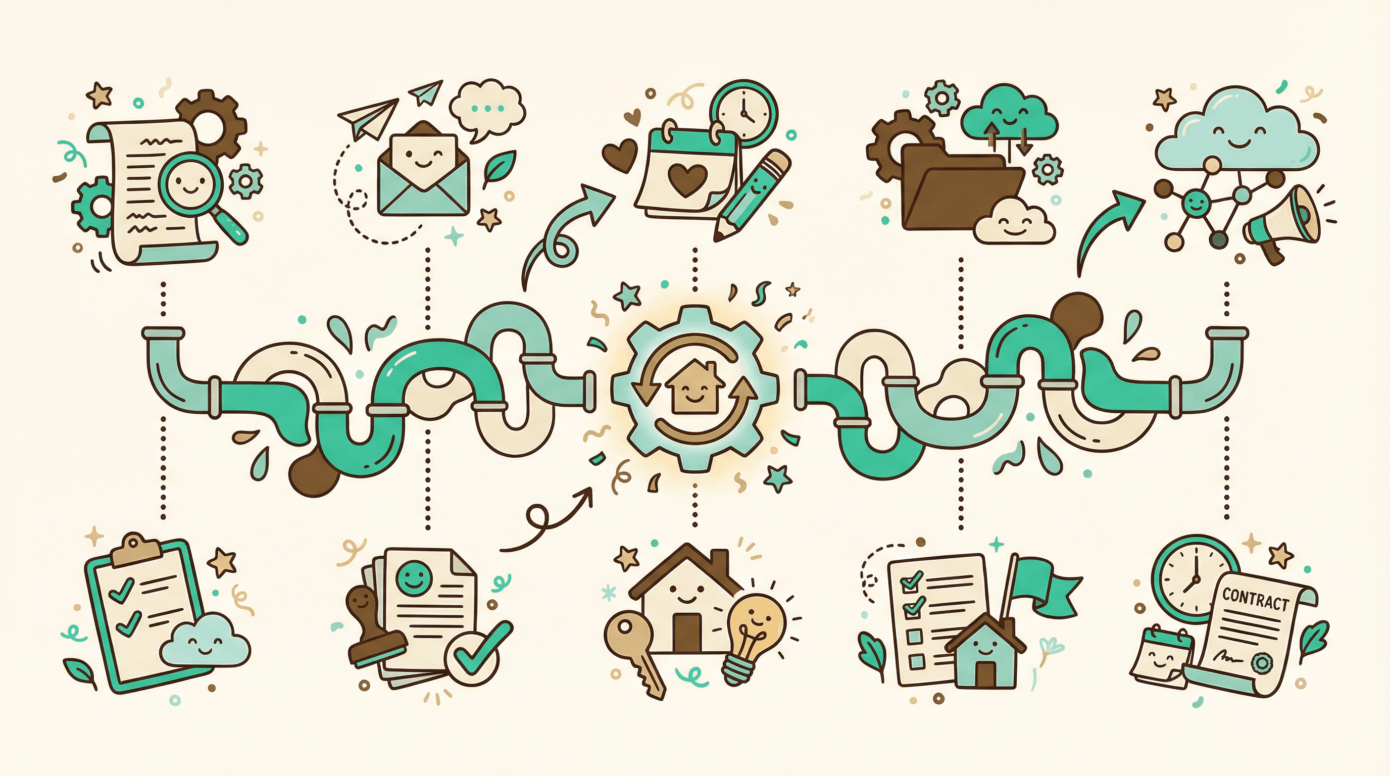 TC workflow automation from intake to closing - connected workflow illustration