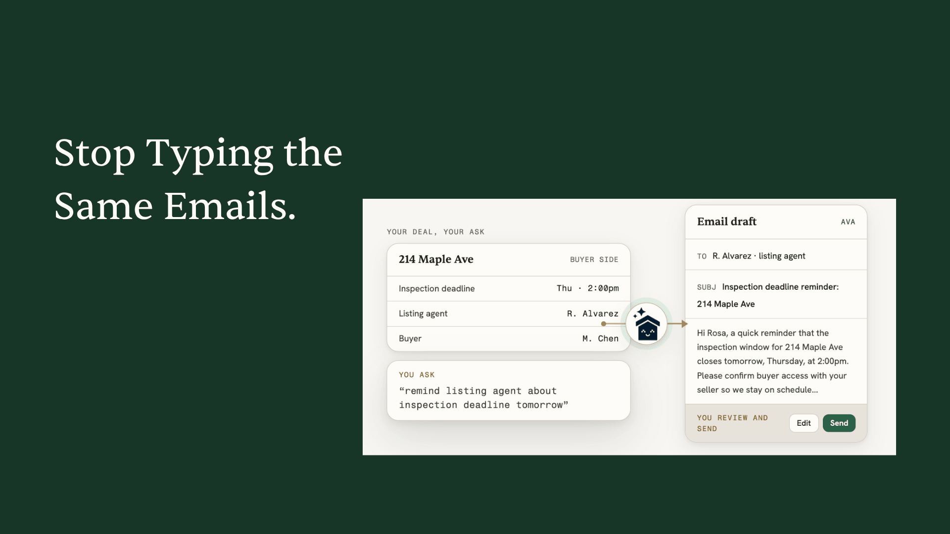 AI email templates for real estate transaction coordinators illustration
