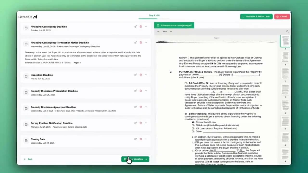 Watch Ava Build a Contract Timeline in 60 Seconds - Click to play video
