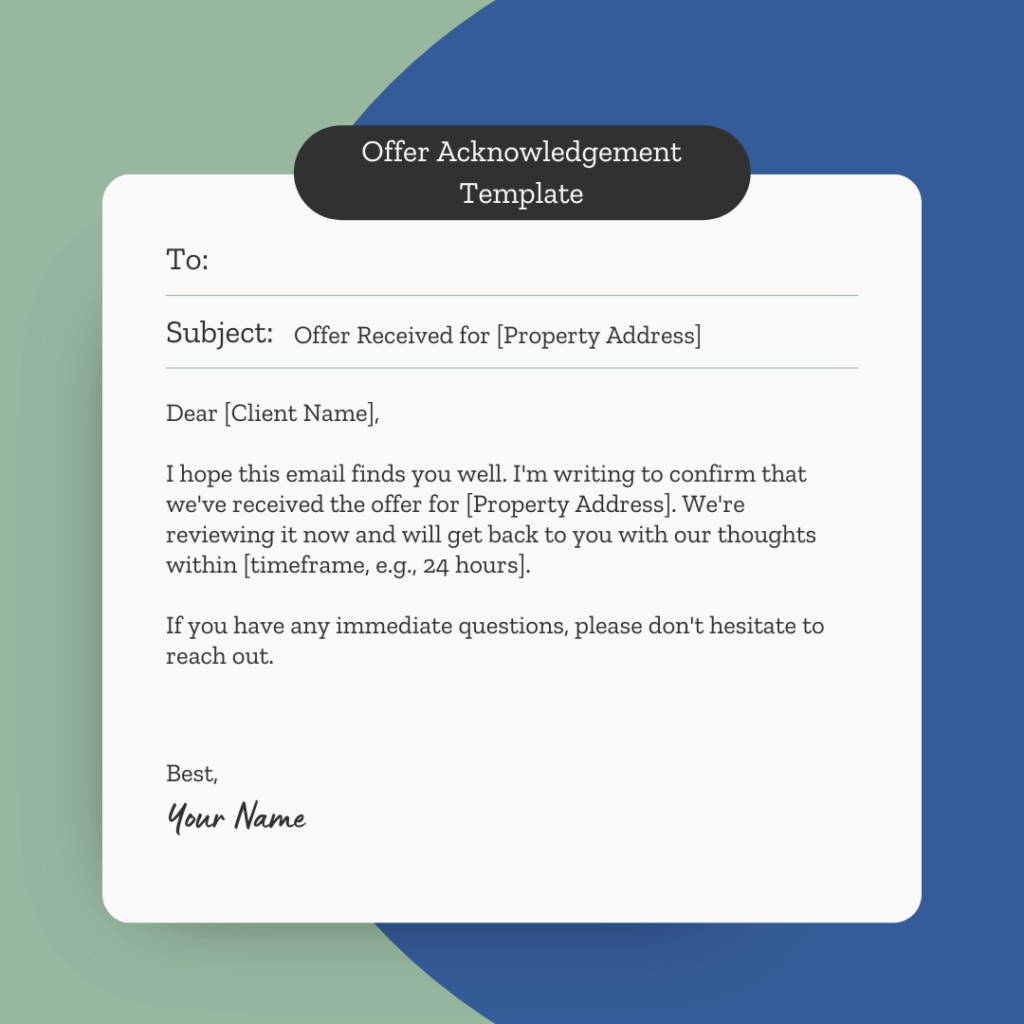 real estate email response template 1