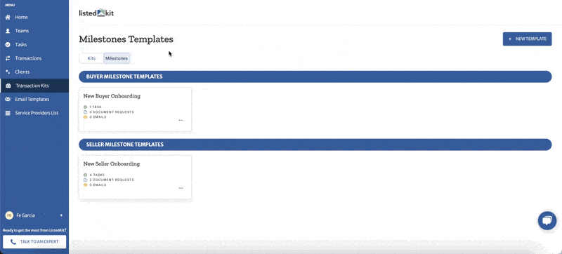 milestones as templates listedkit release