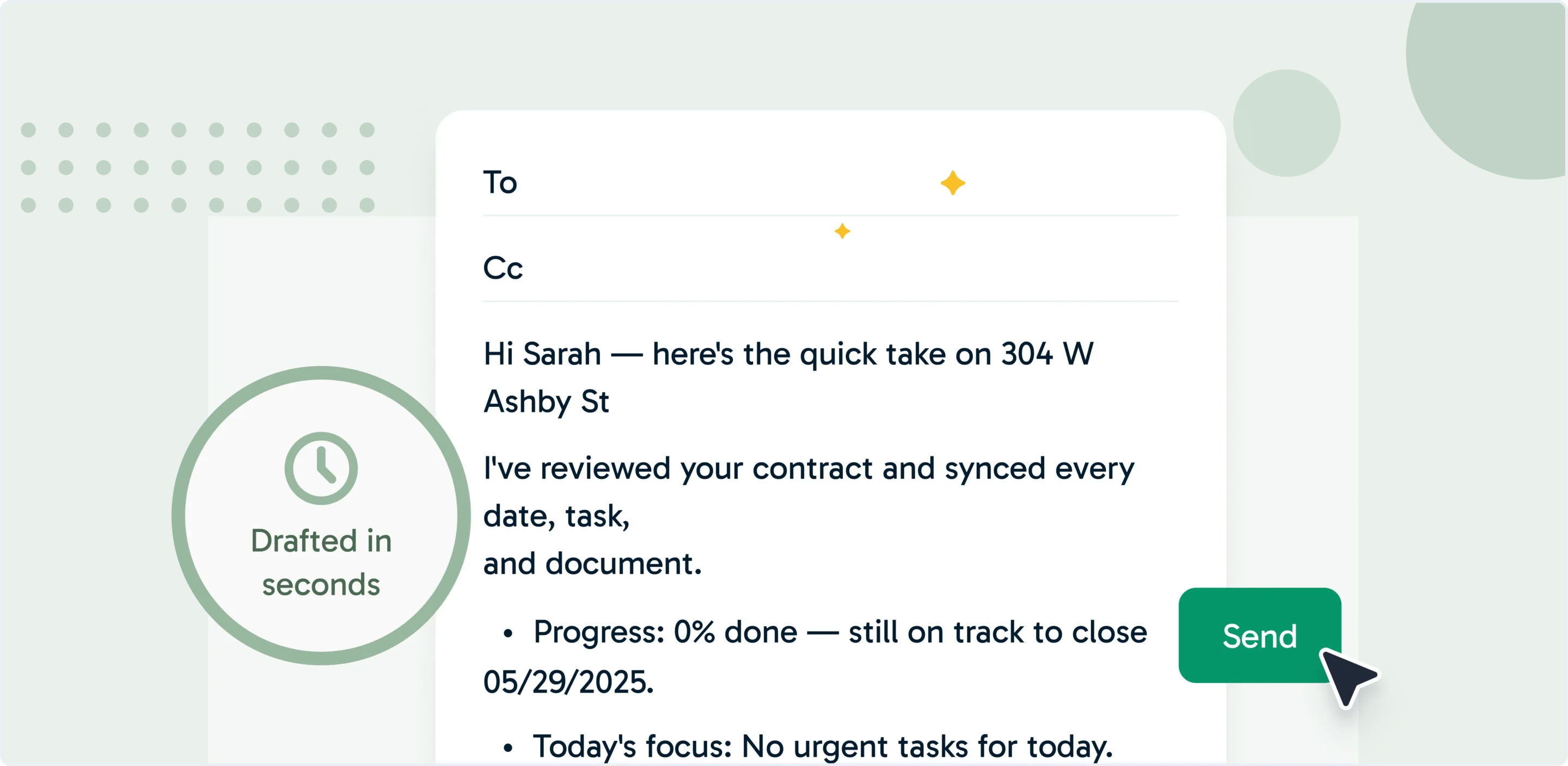 Ai assistant drafts real estate emails context aware